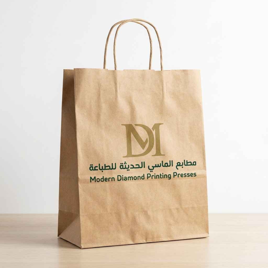 كيس ورقي مع مسكة مقاس S