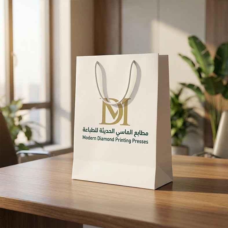 أكياس كرتون مقوى طباعة بصمة + طباعة ديجيتال